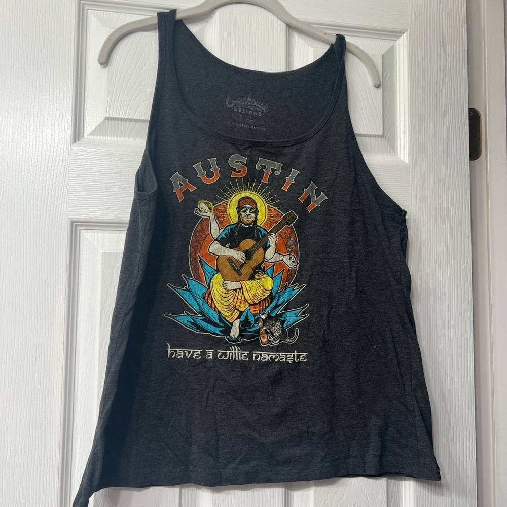 Austin Graphic Tank Top - Charcoal
